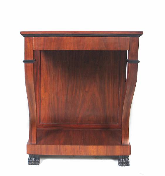 Appraisal: A pair of Empire style mahogany consoles height in wdith