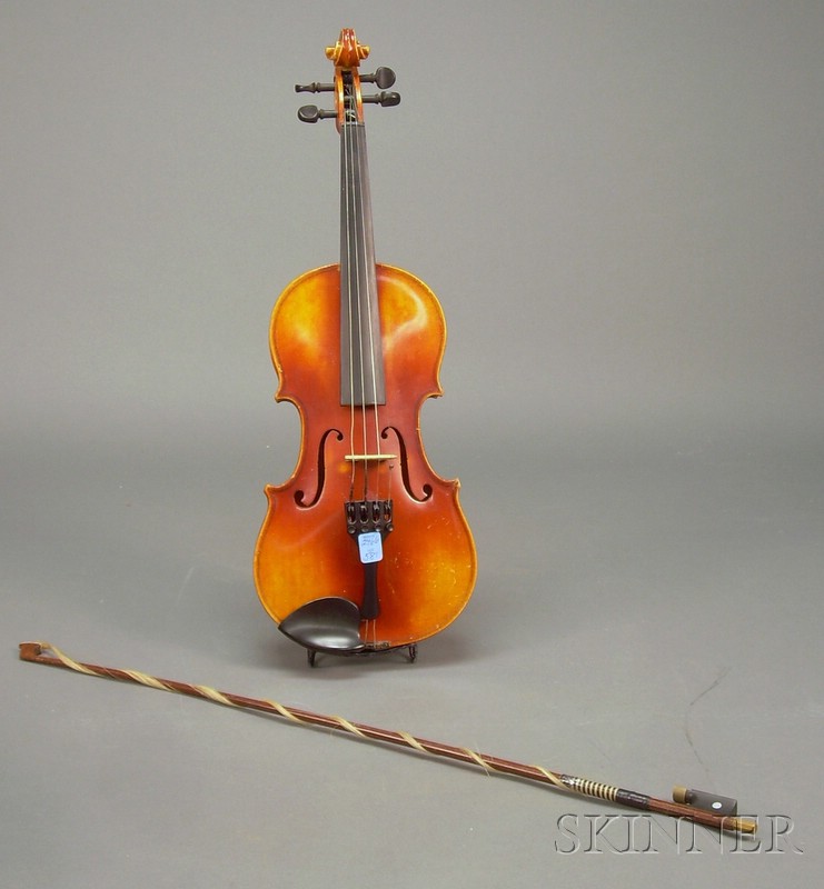 Appraisal: Child's German Violin Karl Hofner Bubenreuth labeled KARL HOFNER BUBENREUTH