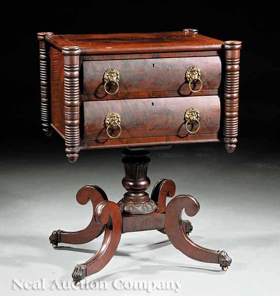 Appraisal: An American Classical Inlaid Mahogany Work Table early th c