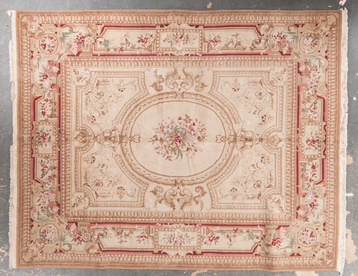 Appraisal: Sino Aubusson rug approx x China circa Condition Some stains