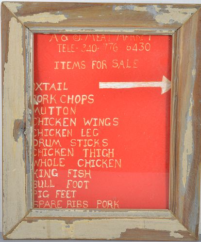 Appraisal: AFRICAN AMERICAN SOUTH CAROLINA MENU BOARDhand created from a 's