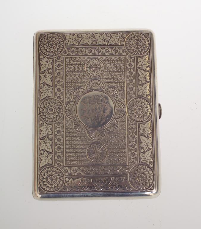 Appraisal: VICTORIAN SILVER CARD CASE DEAKIN FRANCIS LTD BIRMINGHAM chased in