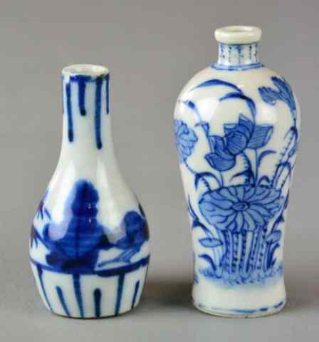 Appraisal: TWO MINIATURE JAPANESE CHINESE VASESTwo miniature vases one of bat