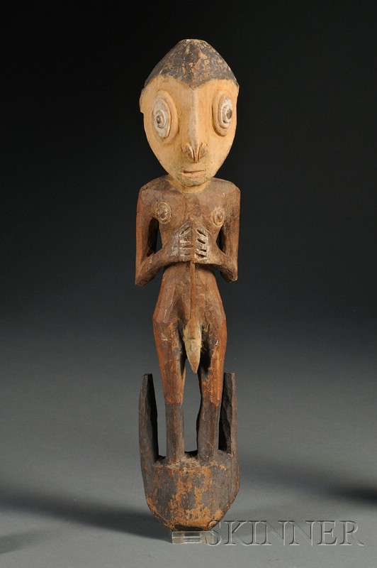 Appraisal: New Guinea Carved Wood Hook Figure Sepik River the stylized