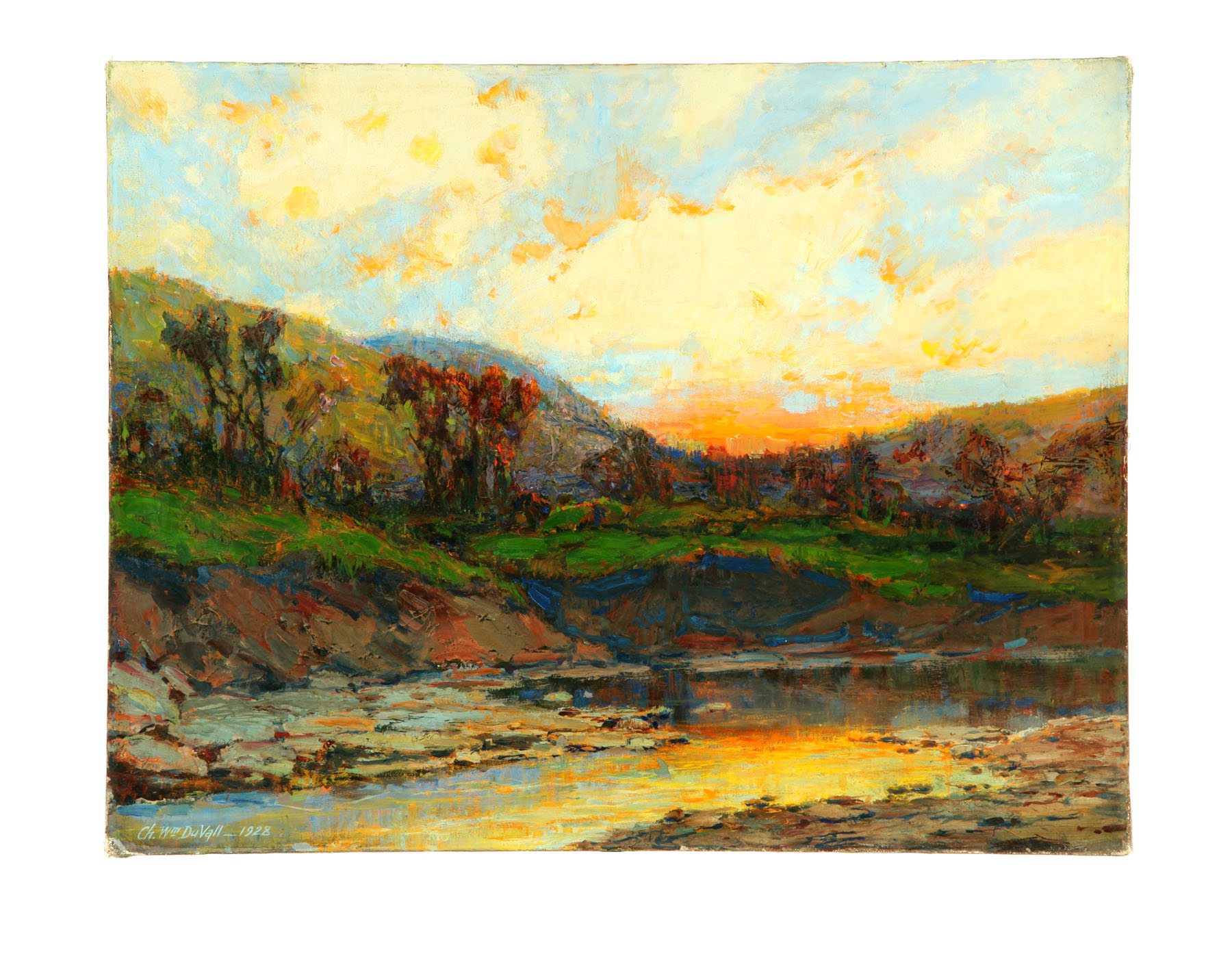 Appraisal: SUNSET OVER HILLS BY CHARLES DUVALL OHIO - Oil on