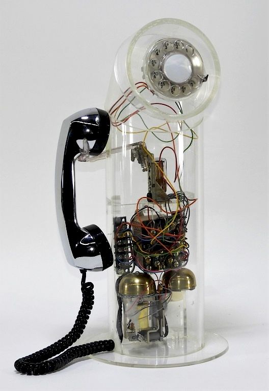 Appraisal: MCM ITT Chrome Lucite Rotary Standing Telephone United States th