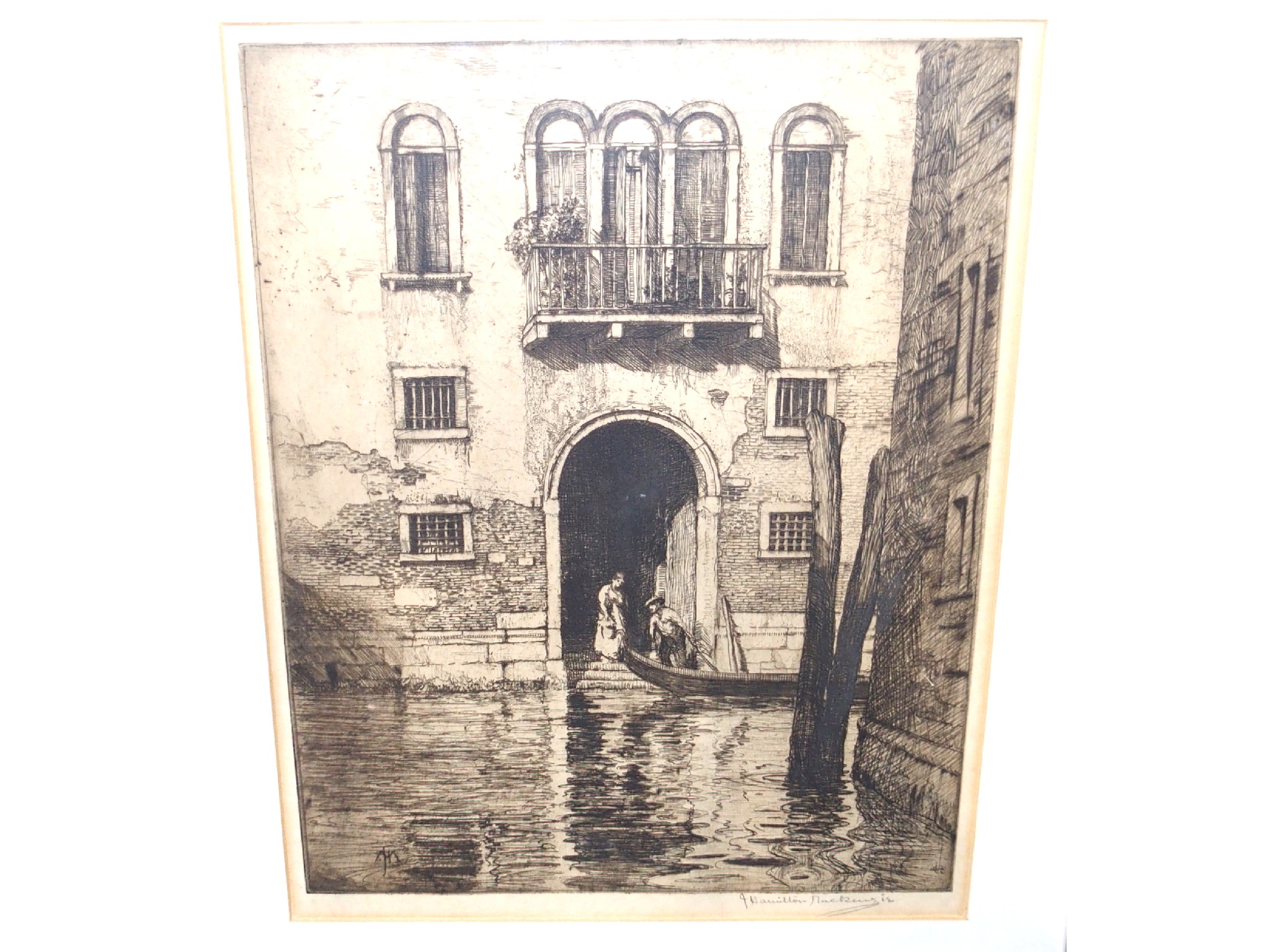 Appraisal: J HAMILTON MACKENZIE Venice etching Eilidh Barnardo Kibbutz oil on