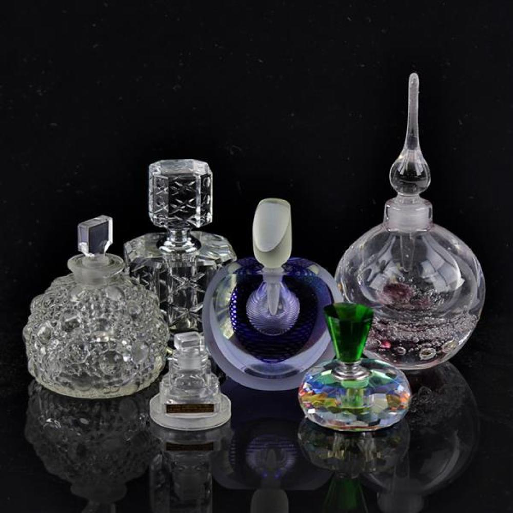 Appraisal: GROUP OF PERFUME BOTTLES INCLUDING OLEG CASSINI CUT CRYSTAL BOTTLE