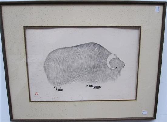 Appraisal: POOTOOGOOK KANANGINAK INUIT B Muskox Signed in pencil and with