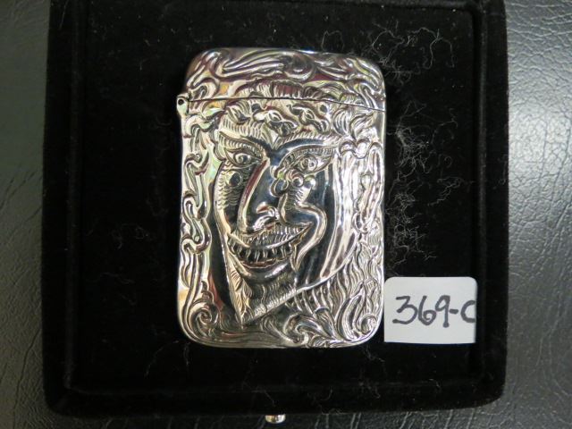 Appraisal: Sterling Silver Match Safe with Devil International Match Safe Association