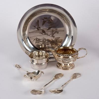 Appraisal: A silver plate with design by Peter Scott John Pinches