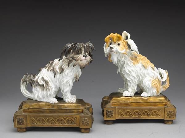 Appraisal: A pair of German porcelain gilt bronze mounted models of