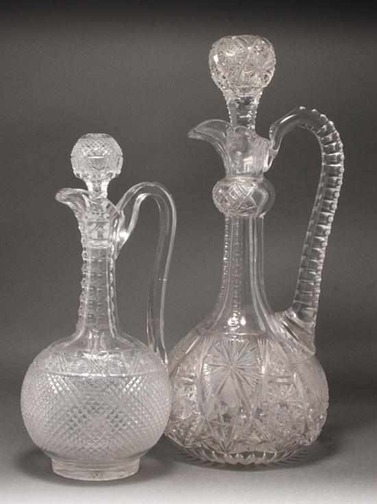 Appraisal: Two American cut glass ewers and stoppers Estimate - All