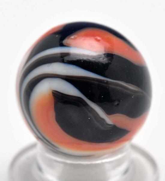 Appraisal: Christensen Agate Tri-Color Flame Marble Description White base with nice