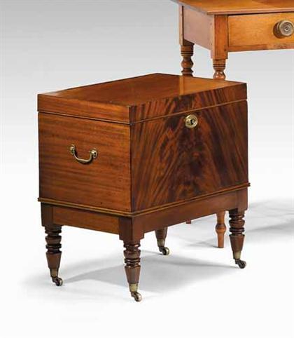 Appraisal: Federal mahogany cellarette probably baltimore circa Hinged top with rosewood