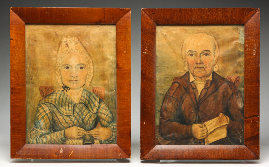 Appraisal: PAIR OF PORTRAITS BY JNO ROBINSON American st half th