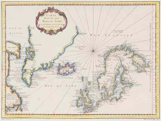 Appraisal: MAP BELLIN JACQUES NICOLAS Cartes Reduite des Mers du Nord