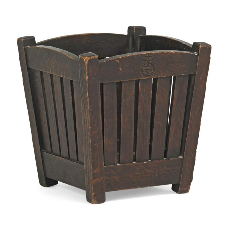 Appraisal: ROYCROFT Wastebasket Condition Report Many small edge nicks Unusually good