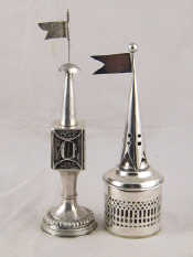 Appraisal: A silver plated spice tower with filigree container ht cm