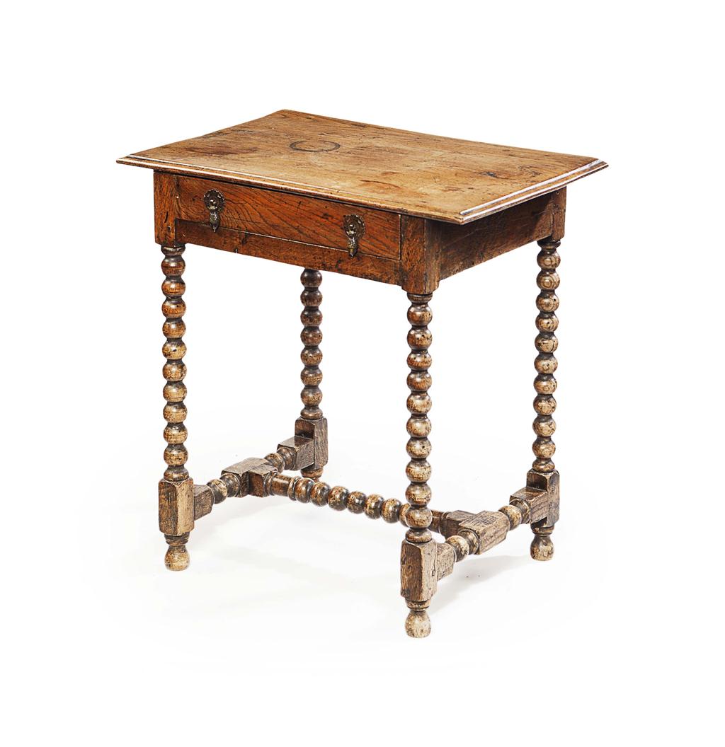 Appraisal: OAK SIDE TABLE LATE TH CENTURY of th century style