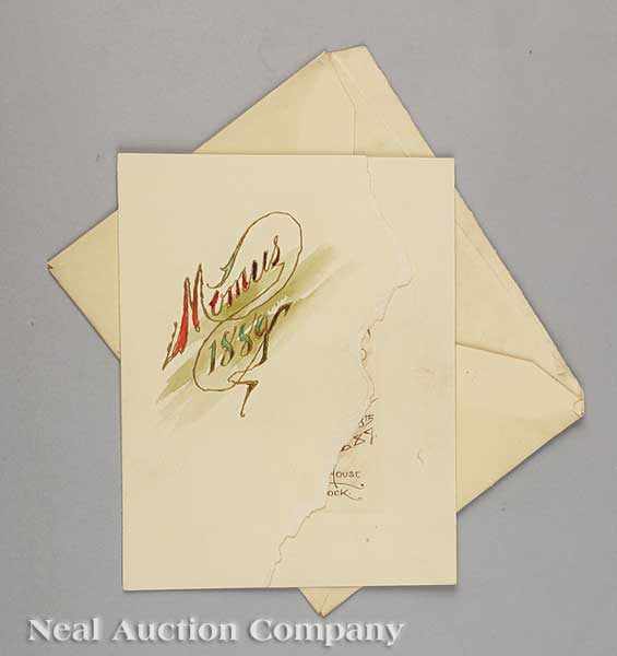 Appraisal: Mardi Gras Knights of Momus Ball invitation envelope and lady's