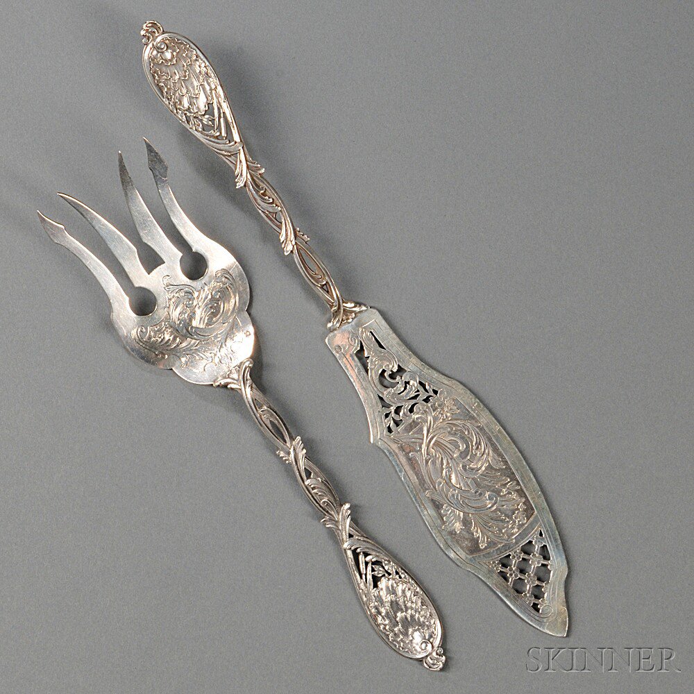 Appraisal: Set of French Silver Fish Servers late th early th