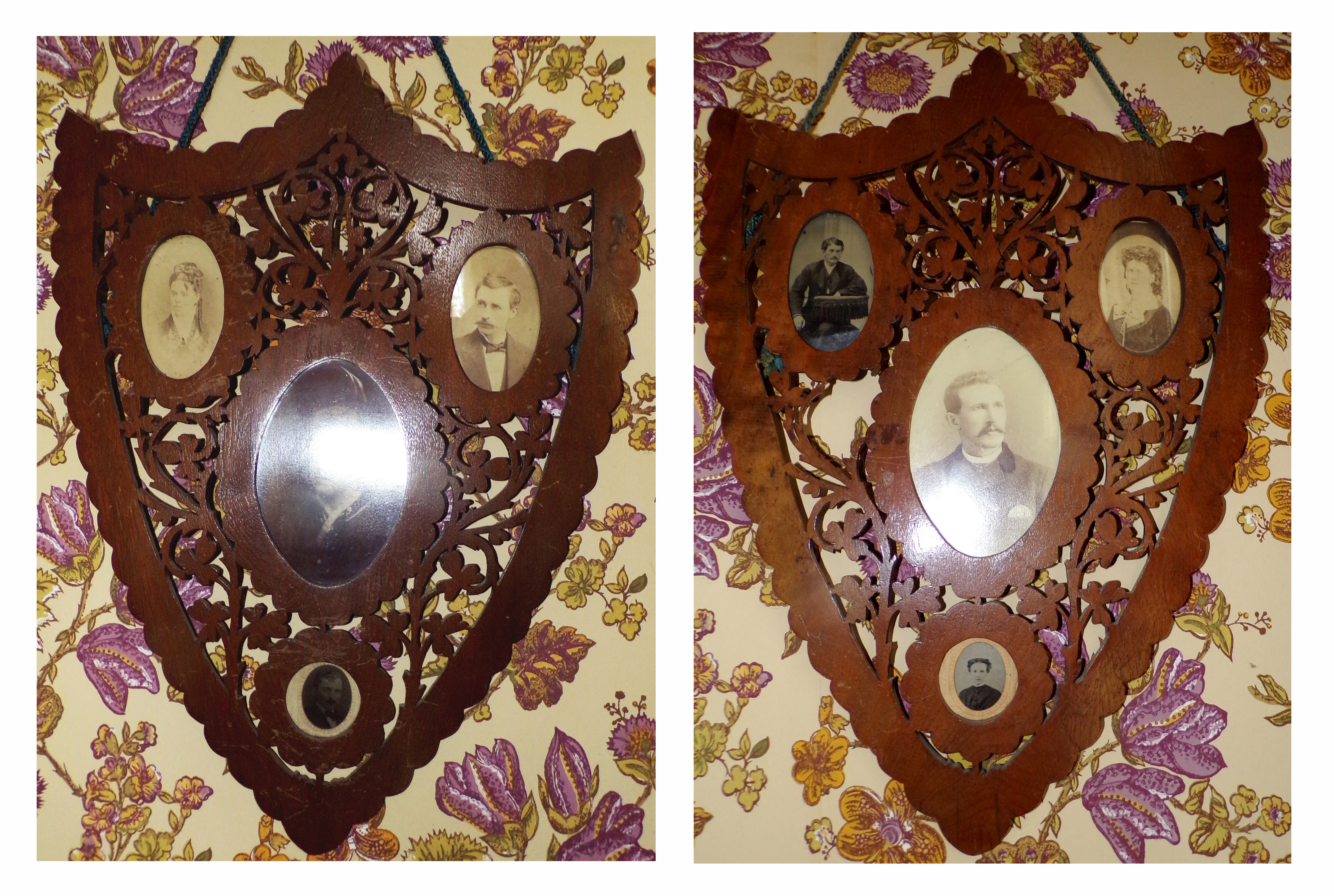 Appraisal: Pair of Sorrento frames ca shield form with cut-outs for