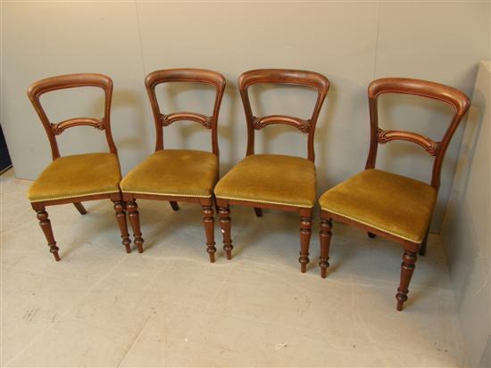 Appraisal: Set of four Victorian mahogany balloon back dining chairs with