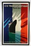 Appraisal: FRENCH LITHO ART POSTER - 'Cie Gle Transatlantique French Line