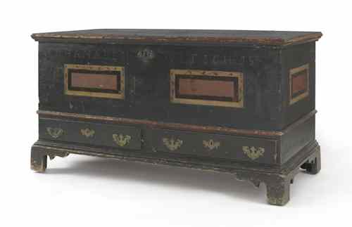 Appraisal: Pennsylvania painted blanket chest dated the front inscribed Hanaden Bitsch