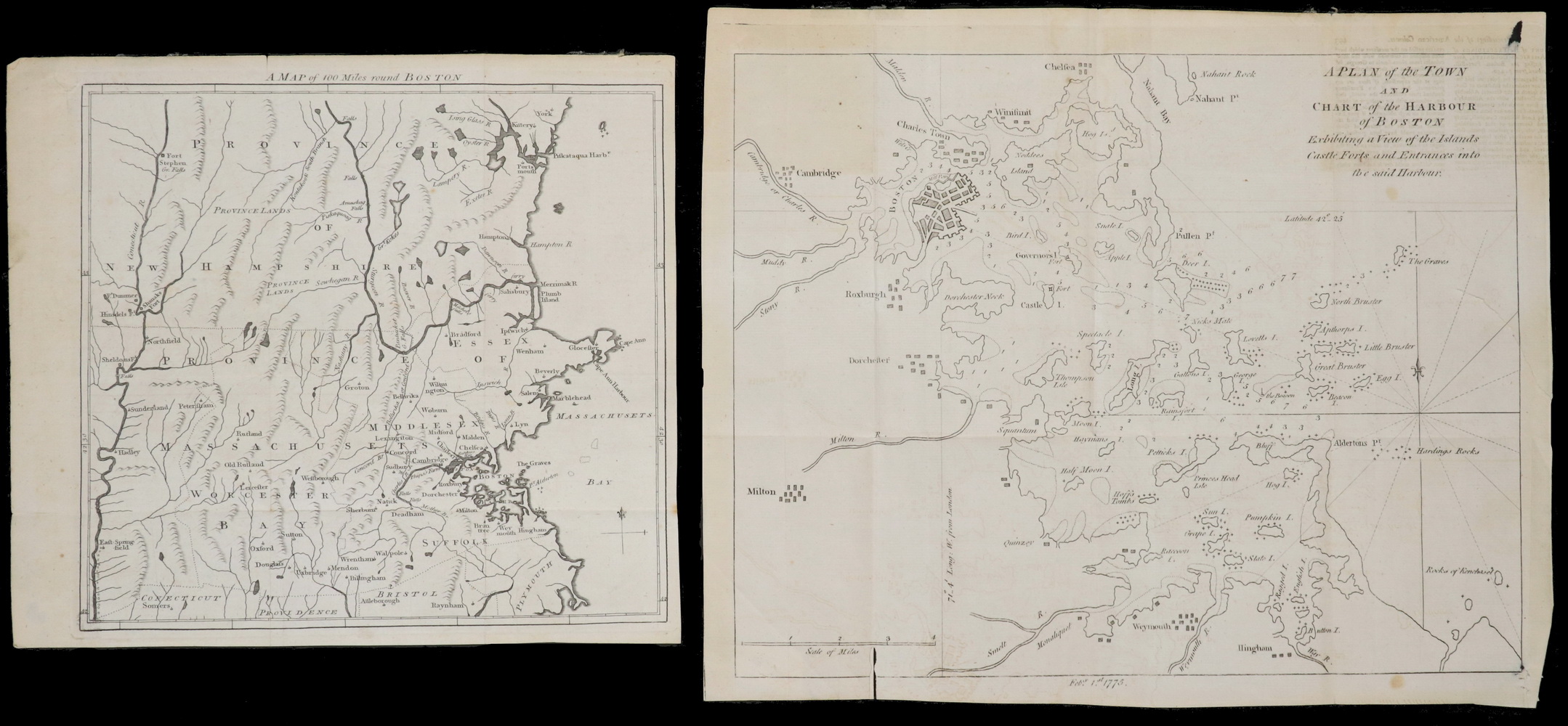 Appraisal: EARLY UNFRAMED MAPS OF BOSTON EARLIEST OF REVOLUTIONARY WAR Including