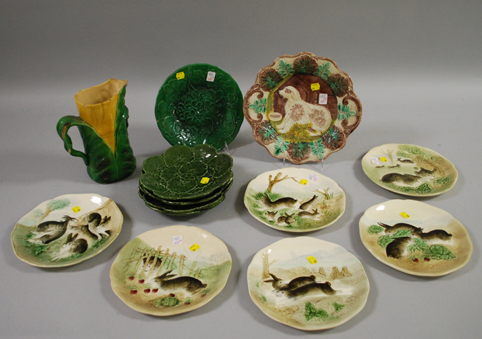 Appraisal: Thirteen Pieces of Assorted Majolica Tableware a set of six