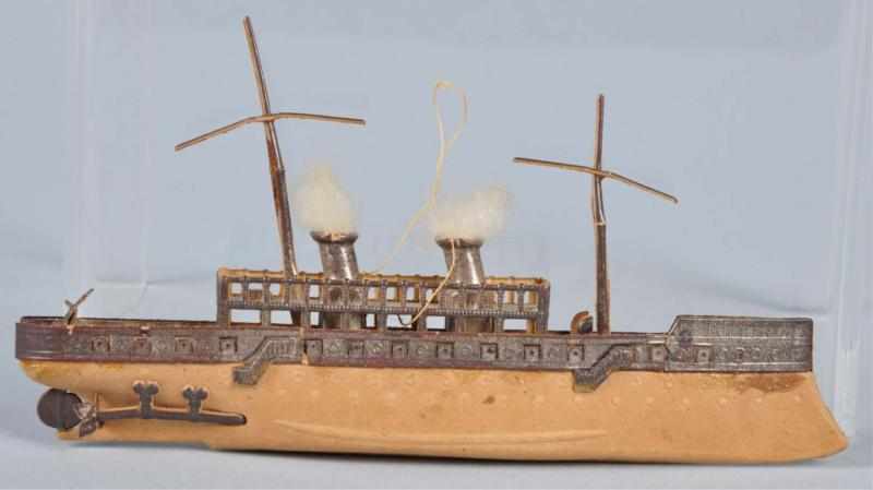 Appraisal: Rare Dresden Ocean Freight Ship Ornament Description German With two