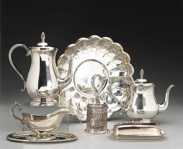 Appraisal: A group of plated table articles Comprising a pair of