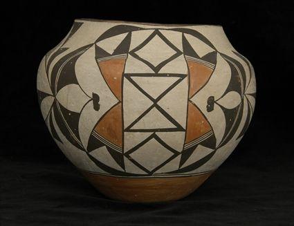 Appraisal: Acoma Polychrome Pottery Pot Signed Acoma NM in in diam