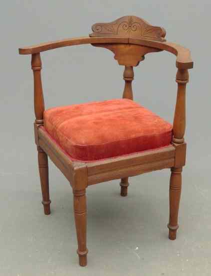 Appraisal: Victorian corner chair '' Overall Ht