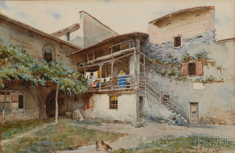 Appraisal: Italian School th Century The Quiet of the Courtyard Signed