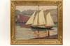 Appraisal: OOB - Windjammer in Small Harbor by Elfrida Lettuquet signed