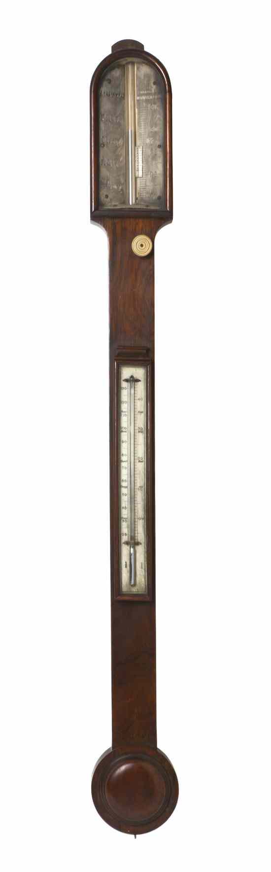 Appraisal: A Victorian Mahogany Stick Barometer Casartelli Manchester of typical form