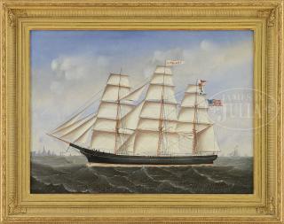 Appraisal: UNSIGNED American th century PORTRAIT OF THE SHIP CARRIE REED