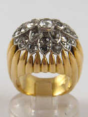 Appraisal: French hallmarked carat gold marks rubbed and rose cut diamond