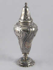 Appraisal: A sterling silver caster in the Continental rococo style with