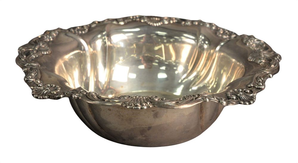 Appraisal: Sterling Silver Bowl having repousse border diameter inches t oz