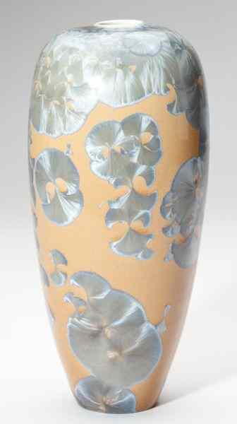 Appraisal: Sid Oakley Crystalline Glaze Baluster Vasetall form with contrasting large