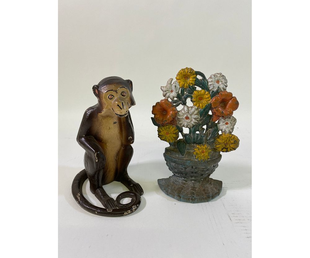 Appraisal: Cast Iron Monkey Door Stop Cast iron monkey door stop