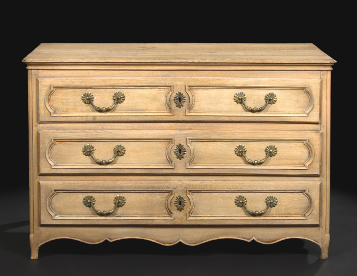 Appraisal: Regence-Style Oak Commode late th century the rounded rectangular top