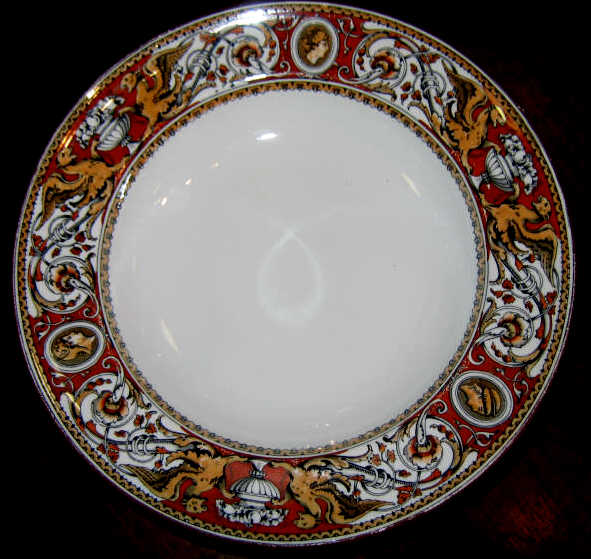 Appraisal: ANTIQUE MINTON POTTERY DINNERWARE Florentine pattern with griffins cameos and