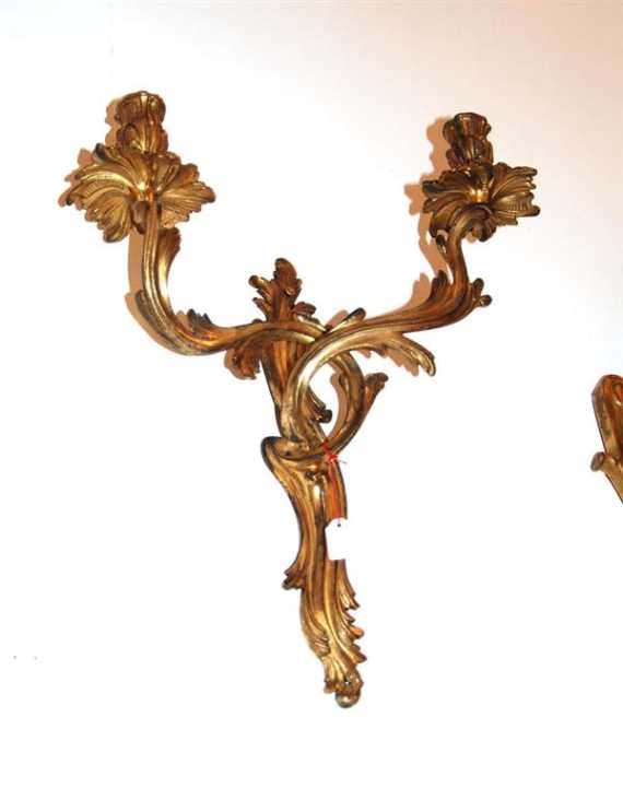 Appraisal: PAIR OF MATTE AND POLISHED GILT BRONZE APPLIQUES Louis XV