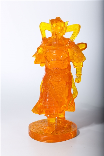 Appraisal: Chinese imitation amber figure of Guandi x approx