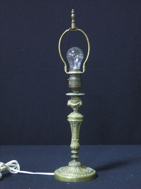 Appraisal: LOUIS XV STYLE GILT BRONZE CANDLESTICK LAMP h in